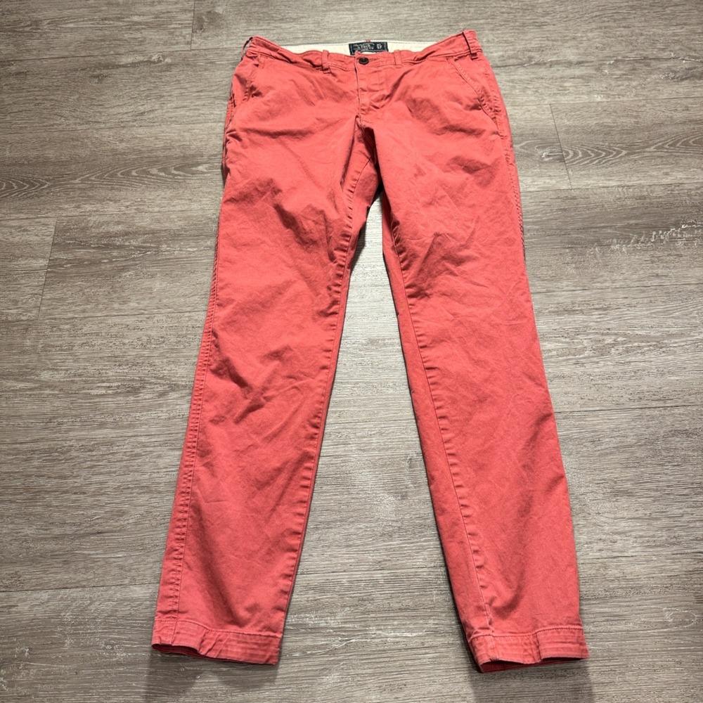 Abercrombie & Fitch Pants Mens 31x32 Pink Cotton Felix Super Slim Chino 32x30